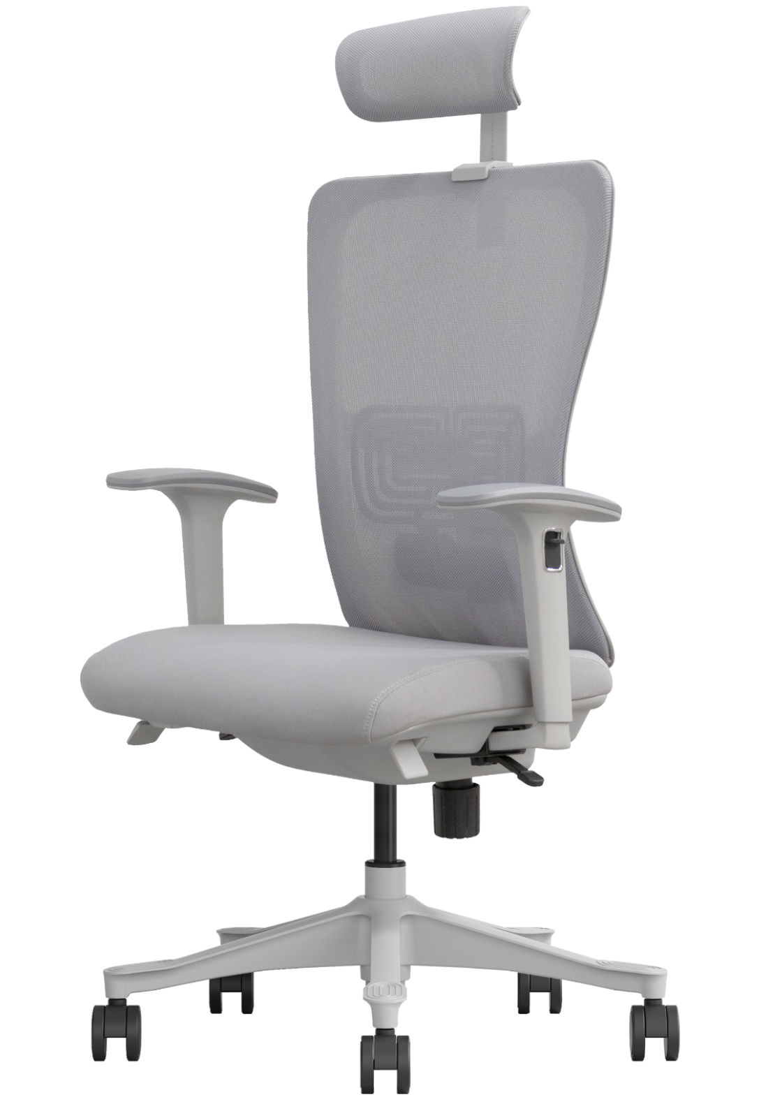 Ergonomischer Bürostuhl mit Kopfstütze und Lendenwirbelstütze Business Chair, light grey (1 Stück)