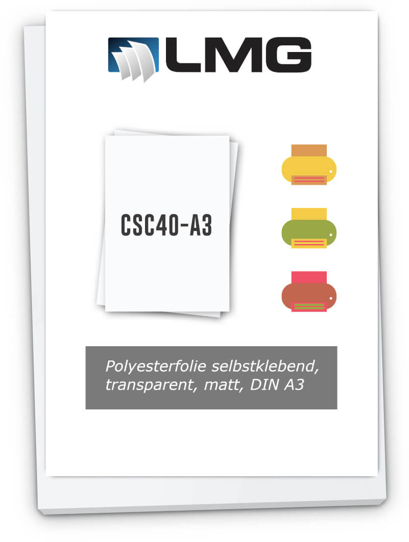 Polyesterfolie selbstklebend, transparent, matt A3 | Bestnr. CSC40-A3